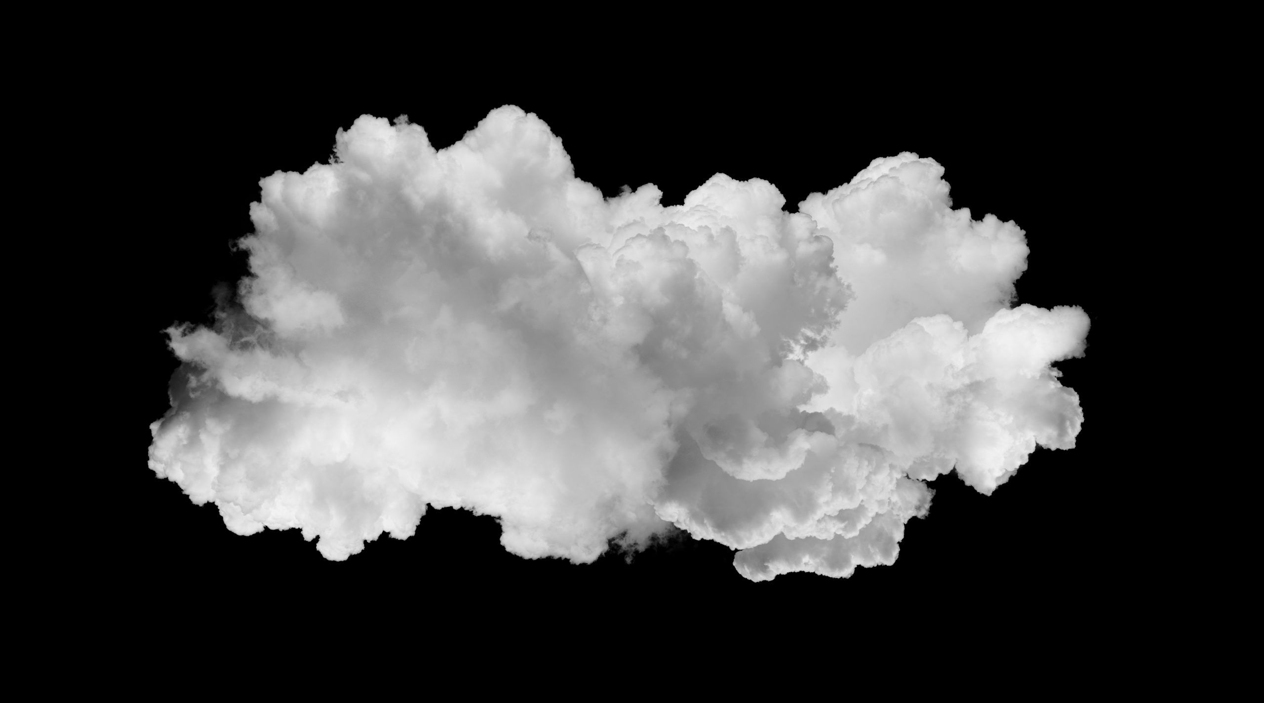 white clouds isolated on black