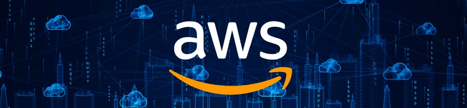 amazon web services aws logo on blue background