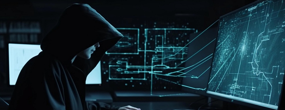 image of hacker looking at screen to accompany vxtream insight post on rising DDOS attacks